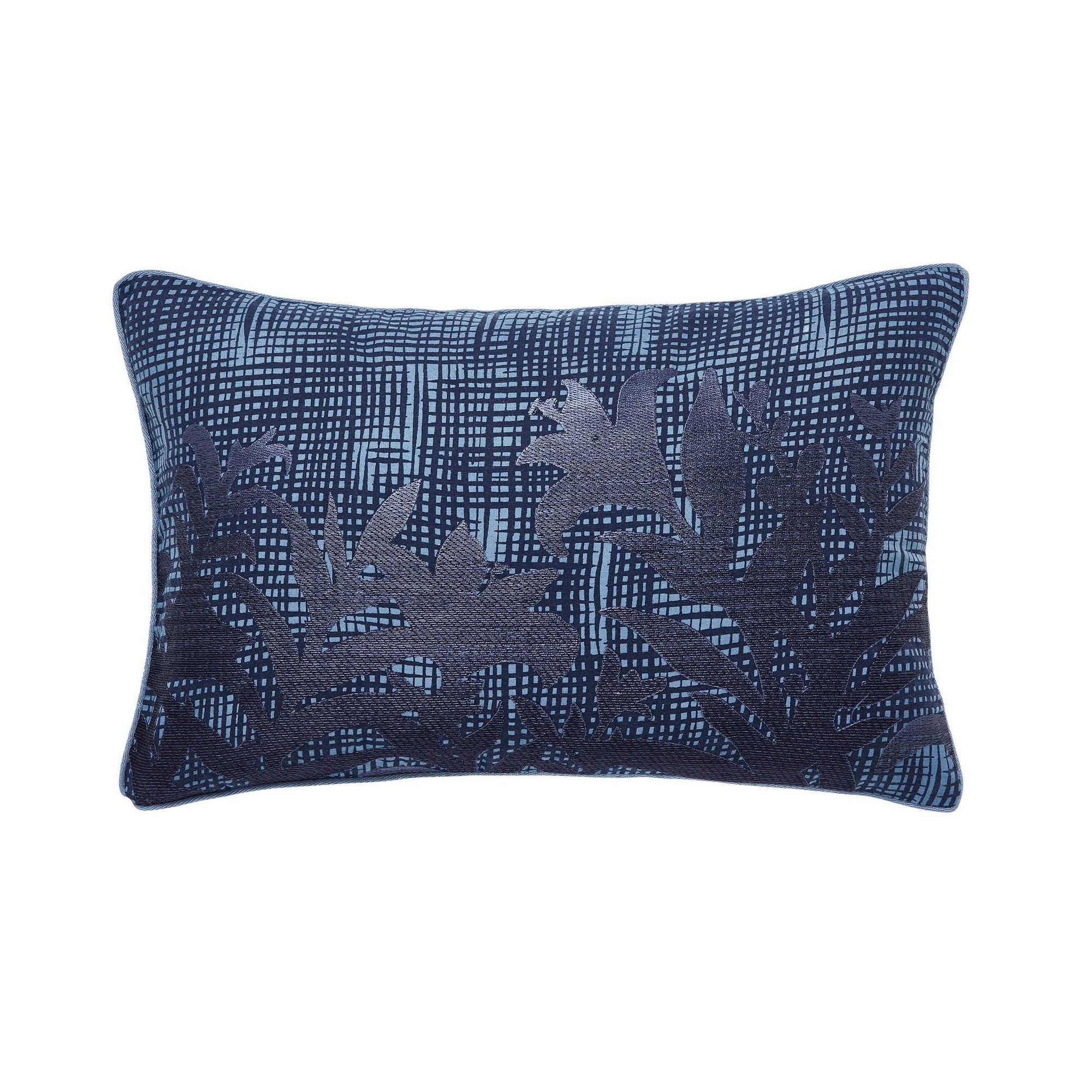 Lilium Floral Cushion By Helena Springfield In Indigo Blue